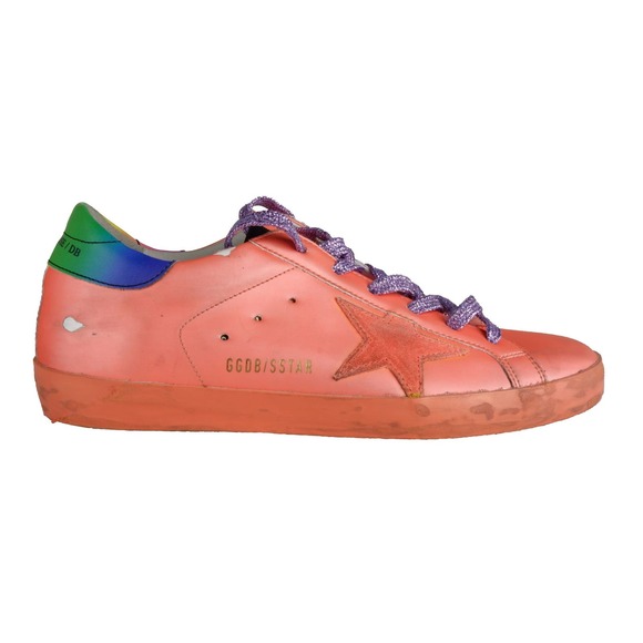 Orange Glitter Lace Sneakers with Suede Star Detail